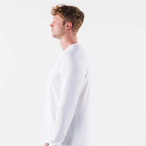 Haute qualité impression personnalisée Logo plaine à manches longues chemise Gym blanc Spandex col montant à manches longues hommes t-shirts - Product Image 3