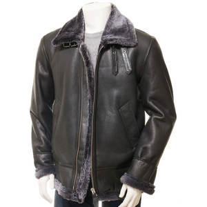 แจ็กเก็ตหนังขนเฟอร์ของผู้ชายทรงสลิมฟิตสำหรับฤดูหนาวแจ็คเก็ตหนังแท้ระบายอากาศได้ดีดีไซน์แนวสตรีท - Product Image 2