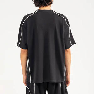 เสื้อยืดผ้าฝ้ายสำหรับผู้ชายเสื้อยืดไหล่ปล่อยแขนสั้นเรียบๆเรียบๆ - Product Image 3