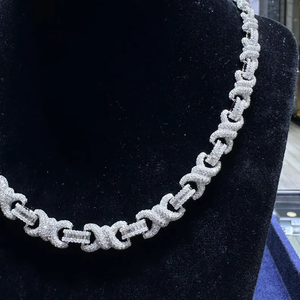 Collar de Eslabones Plateados de Lujo, Collar de Eslabones Helados, Collar de Plata para Hombre y Mujer, Estilo Hip Hop - Product Image 2