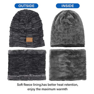 Kit de bonnet d'hiver en tricot côtelé avec logo personnalisé, couleur unie, acrylique de haute qualité, unisexe, bonnet chaud pour l'extérieur, personnalisation d'image - Product Image 4