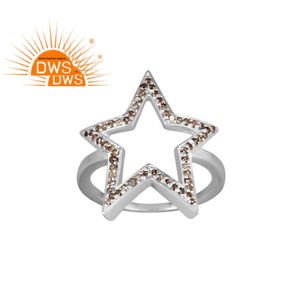 Anillo apilable con diseño de estrella de diamante Natural de plata de ley fina superventas, joyería personalizada para mujer, regalo para ella - Product Image 1