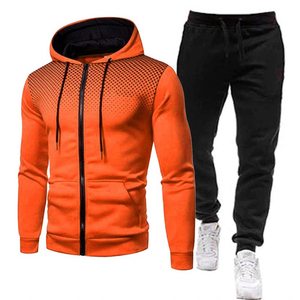 Conjunto Deportivo de Hombre con Capucha y Cremallera Rosa, Transpirable, de Manga Larga, con Diseño de Puntos y Bolsillos Laterales, para Otoño - Product Image 2
