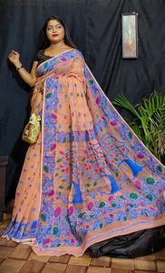 Exclusieve Designer Bruidskleding Aantrekkelijke Combinatie Dhakai Jamdani <span class=keywords><strong>Saree</strong></span> Voor Party Katoen Stof Handwerk Van Bangladesh