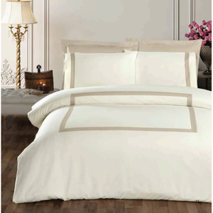 Parure de lit de luxe 6 pièces King Size en satin de coton, housse de couette XL, drap-housse, taies d'oreiller, technique de couture solide pour la maison - Product Image 4