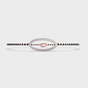 OEM 14K Yellow / White / Rose Gold Round Diamond Mangalsutra <b>Bracelet</b> for Women - Product Image 1
