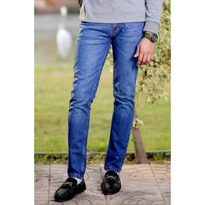 Unze London Men's TELIS High Waist Denim <b>Jeans</b> Regular Fit Straight Style with Gothi - Product Image 6