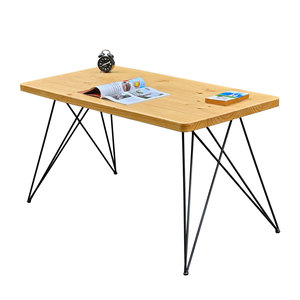 4cm Thick <b>Solid</b> Pine <b>Wood</b> <b>Desk</b> 140x70cm with Steel Hairpin Legs Minimalist Design SPD68166 - Product Image 1