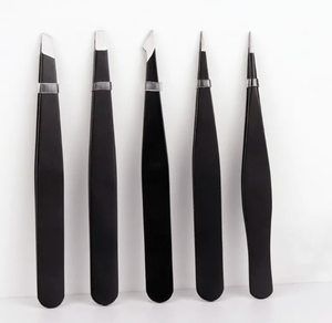 Pince à épiler professionnelle à pointe pointue en acier inoxydable Extensions de cils pince épilateur outils de beauté - Product Image 1