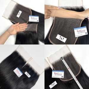 Prix de gros os droit fermeture dentelle et dentelle frontale couleur noire cheveux 100% haute qualité extensions de cheveux vietnamiens - Product Image 5