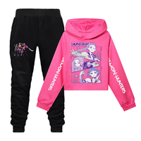 Sudaderas con Capucha K-Pop Demon Hunters, Conjunto de 2 Piezas, Ropa Infantil, Sudaderas con Capucha Casuales a la Moda, Sudadera K-Pop Demon Hunters