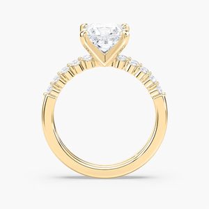 Conjunto de Anillo de Compromiso con Diamante Cultivado en Laboratorio, Corte Asscher, 3.00 CTW, Oro Sólido de 14K - Product Image 4