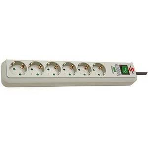 Regleta de Enchufes Brennenstuhl Eco-Line de 6 Tomas, 1.5m, Color Gris PC, para un Uso Mejorado en el Hogar y la Oficina - Product Image 1