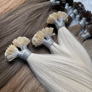 New arrival 100% Keratin Flat tip Hair Extension light color wholesale price