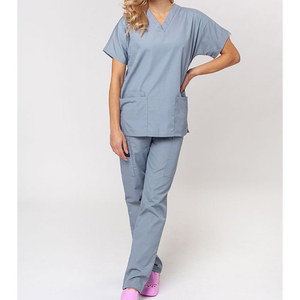 Ensembles d'uniformes hospitaliers médicaux unisexes les plus vendus avec tissu en velours côtelé et logo personnalisé - Product Image 1