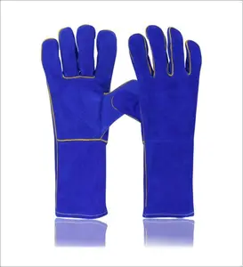 Gants de soudage de sécurité de haute qualité, en cuir résistant à la chaleur, assurance de travail Durable, gants de soudage pour protéger le cuir d'impact