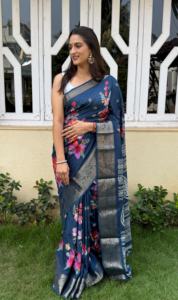 Meilleure vente Saree imprimé de tissage de soie Dola doux et élégant pour un port confortable lors des fêtes et des mariages - Product Image 5
