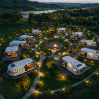 Maison capsule spatiale de luxe moderne, maison préfabriquée, cabane mobile, villa modulaire avec système de contrôle intelligent pour les centres de villégiature, le glamping et les activités de plein air