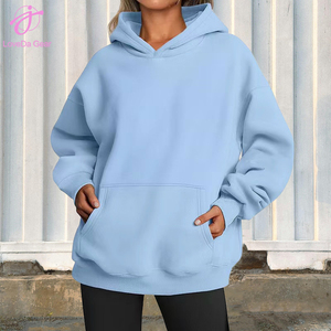 Sudadera con capucha de forro polar suave para mujer, manga larga, cálida para invierno, estilo oversize, transpirable, a la moda, informal, con cierre frontal - Product Image 2