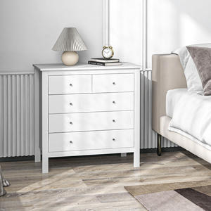 Commode à 5 tiroirs HOMCOM pour chambre et salon en bois blanc, 79x39.5x80.5 cm - Product Image 2