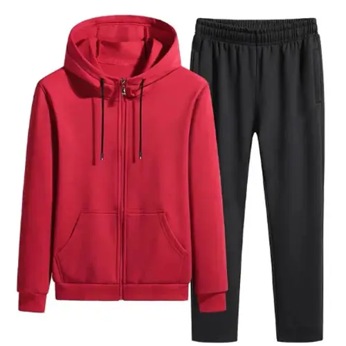 Maat M-5XL Puur Katoenen Sportpak Heren Lente Herfst Sweatshirts Broek Capuchon Sportkleding Tweedelig Heren Trainingspak