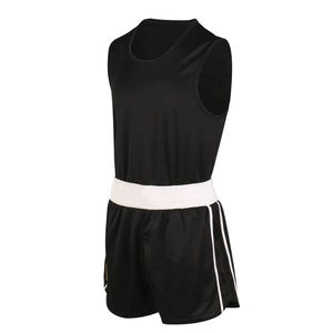 Ensemble de vêtements de sport en satin polyester personnalisé unisexe haut de boxe gilet court logo personnalisé services OEM adultes vêtements d'arts martiaux en coton - Product Image 5
