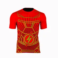 Nouveau design, style décontracté et sportif, t-shirt à col rond, vente en gros, respirant, impression par sublimation, t-shirt de compression pour homme de haute qualité