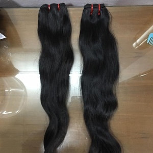 ผมต่อแบบ Double Drawn แท้จากอินเดีย เกรด Remy แบบมัด เครื่องเย็บผมจากอินเดียใต้ ผมแท้จากวัด ทุกสี สำหรับขายส่ง - Product Image 2