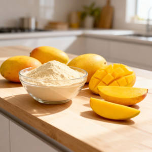 Poudre d'extrait de mangue Carabao mûre séchée par pulvérisation |   Poudre de mangue naturelle des Philippines |   Produit de qualité alimentaire, OEM, marque privée, emballage de 5 kg - Product Image 3