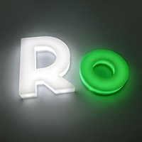 Lettres lumineuses 3D en acrylique, directement de l'usine, 360 °   Éclairage complet avec kit de montage pour enseignes de magasin
