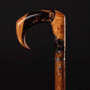 CANE COMFORTABLE NON SLIP WOODEN RESIN <b>WALKING</b> <b>STICK</b> with Multi Shape Stong <b>Handle</b> for Old Age People Rehabilitatio - Product Image 1