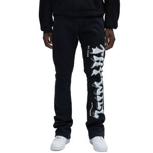 Pantalones Deportivos Casuales Holgados de Algodón Ligero, Cintura Media, 450 Gsm, para Hombre, Negros, de Alta Calidad, Transpirables, de Secado Rápido - Product Image 3