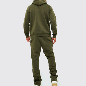 Conjunto de chándal extragrande de algodón pesado para hombre, Sudadera con capucha apilada personalizada, pantalones de chándal sueltos apilados para invierno - Product Image 5