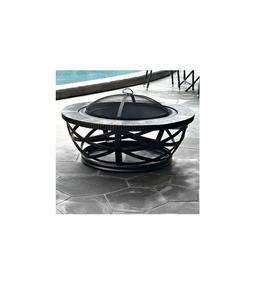 Wide <b>burn</b> area <b>fire</b> <b>pit</b> in cast iron with vintage style finish and thick curved base ideal for lawn heating - Product Image 3