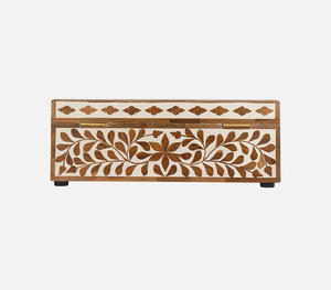 Décoration de boîte décorative en bois de manguier incrusté d'os - Product Image 4