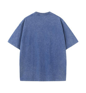 เสื้อยืดผ้าฝ้ายลายกรดเปิดไหล่เสื้อยืดวินเทจสำหรับผู้ชายเสื้อยืดโอเวอร์ไซส์ออกแบบได้ตามต้องการ - Product Image 2