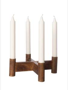 Menorá Moderna Geométrica de Madera de Nogal y Cobre, Candelabro de Nueve Brazos para Hanukkah, Portavelas Judío para Fiestas, Decoración del Hogar - Product Image 6