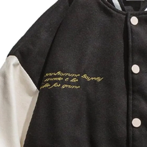 Chaqueta de béisbol universitaria de lana con mangas de cuero personalizada OEM y ODM para hombre, chaquetas universitarias Letterman con diseño bordado de alta calidad - Product Image 6