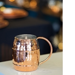 Tasse à café en cuivre russe fabriquée à la main à la main avec poignée en laiton tasse en cuivre - Product Image 3