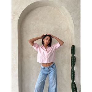 Blusa de Mujer TOPSHOW, Color Rosa, Mezcla de Algodón y Poliéster, con Detalle de Mariposa en la Espalda, Venta al Por Mayor, para Uso Diario Informal - Product Image 2