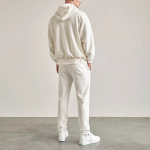 Haute qualité unisexe survêtement coton polaire hommes survêtement fermeture éclair mouche hommes sweats à capuche et pantalons ensembles pour hommes - Product Image 2