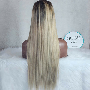 28 pouces 100% brut vietnamien Ombre blonde couleur os droite perruques de cheveux humains Double dessiné longue longueur Vietnam vendeur - Product Image 3