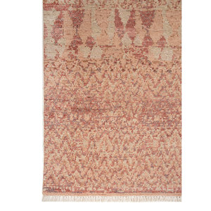 Tapis en laine noués à la main AKWL-2028, motif abstrait rouge thym et orange, pour la maison, kilim rectangulaire 9x12 pour entrée, salon, couloir - Product Image 4