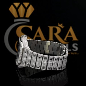 Montre automatique de luxe pour homme avec cadran bleu serti de diamants en moissanite de qualité supérieure VVS, disponible pour l'exportation - Product Image 4