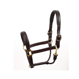 Nouveau licou de cheval équestre de luxe licou en cuir rembourré cousu fantaisie au meilleur prix du marché pliant - Product Image 1