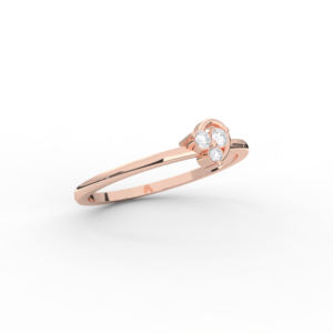 Anillo de Diamante de Moissanita Moderno y Elegante de 0.08 Quilates, Corte Redondo, Color E-F/VVS, Engastado en Platino para Ella - Product Image 6