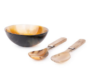 Juego de servir ensalada de cuerno de búfalo, juego de servir Barra de ensalada, cuchara y tenedor disponibles al precio más bajo - Product Image 6