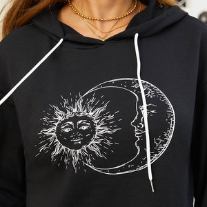 Sudaderas Cortas de Alta Calidad para Mujer, con Hombros Caídos, Lavado Ácido, 100% Algodón Orgánico, con Estampado Gráfico - Product Image 3