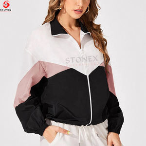 Chaquetas cortavientos para mujer con logotipo personalizado, equipo de correr al aire libre de manga larga para Primavera, tela al por mayor para invierno - Product Image 3