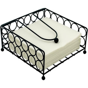 Premium Home Table Decoration Tissue Holder Classic Design Black Iron Napkin Holder With Decorative Metal Tissue <b>Dispenser</b> Stand - Product Image 1